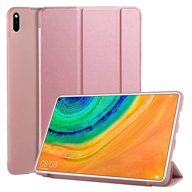 For Huawei MatePad Pro 10.8 inch 3-folding Horizontal Flip PU Leather + Shockproof Honeycomb TPU ...