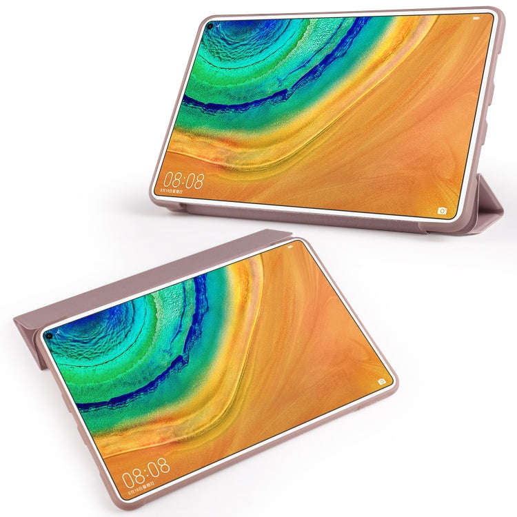 For Huawei MatePad Pro 10.8 inch 3-folding Horizontal Flip PU Leather + Shockproof Honeycomb TPU ...