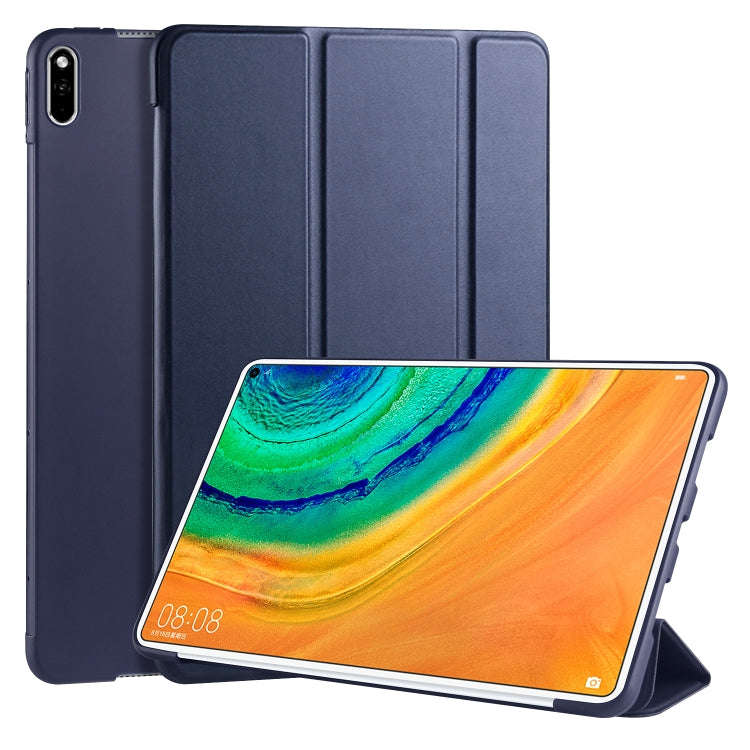 For Huawei MatePad Pro 10.8 inch 3-folding Horizontal Flip PU Leather + Shockproof Honeycomb TPU ...