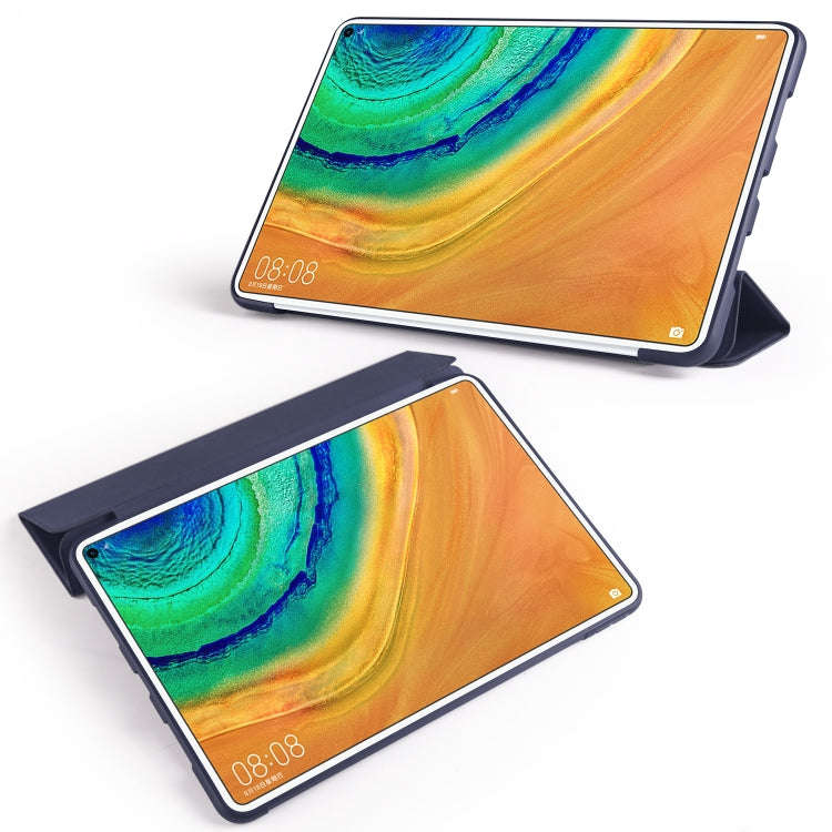 For Huawei MatePad Pro 10.8 inch 3-folding Horizontal Flip PU Leather + Shockproof Honeycomb TPU ...