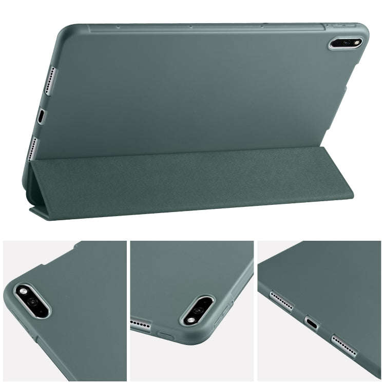 For Huawei MatePad Pro 10.8 inch 3-folding Horizontal Flip PU Leather + Shockproof Honeycomb TPU ...