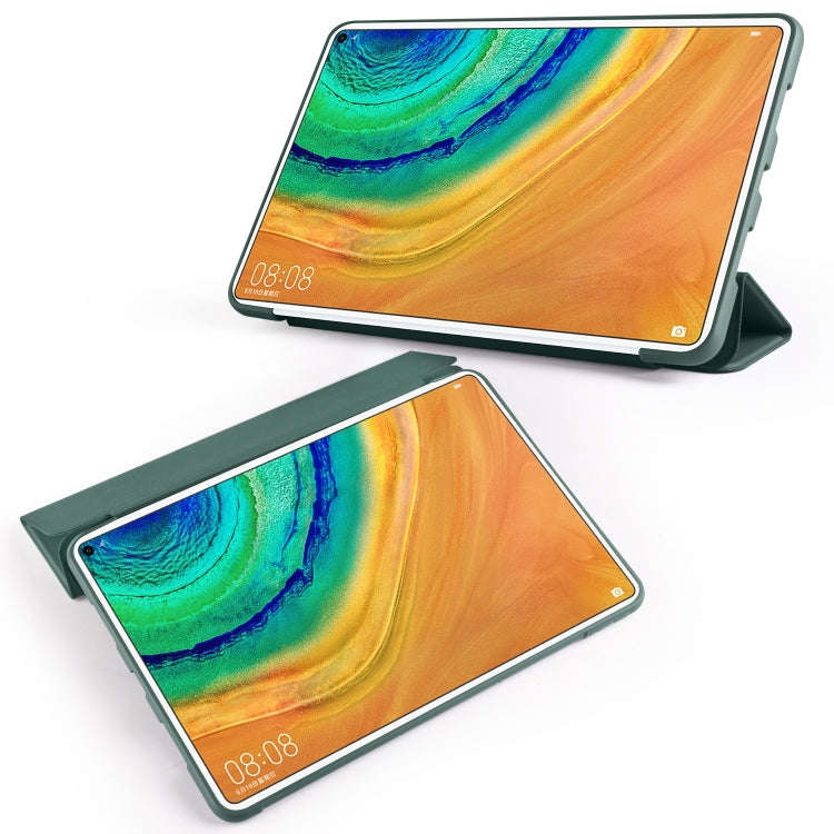For Huawei MatePad Pro 10.8 inch 3-folding Horizontal Flip PU Leather + Shockproof Honeycomb TPU ...
