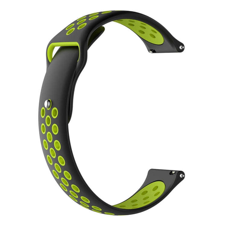 For Garmin Fenix Chronos Two-colors Replacement Wrist Strap Watchband(Black Lime)