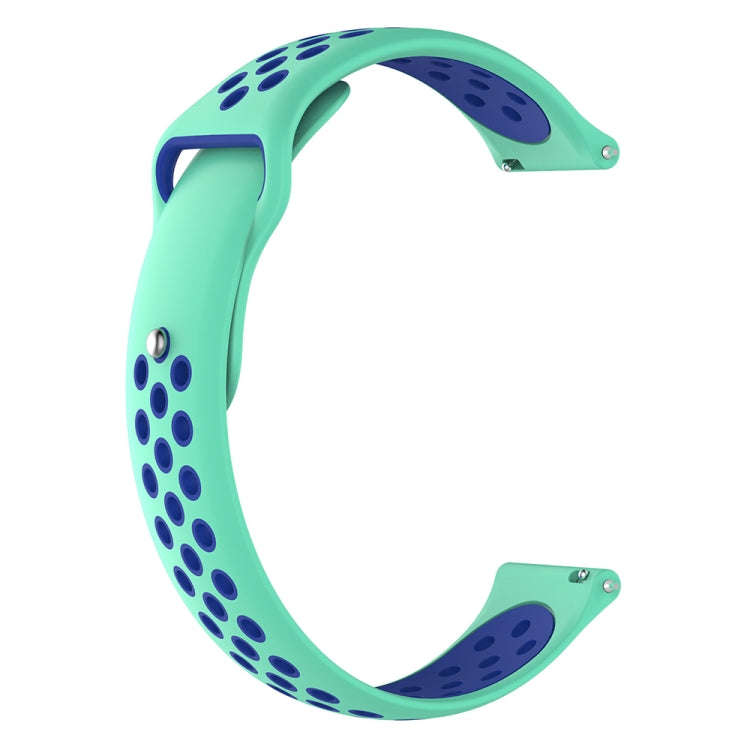 For Garmin Fenix Chronos Two-colors Replacement Wrist Strap Watchband(Teal Blue)