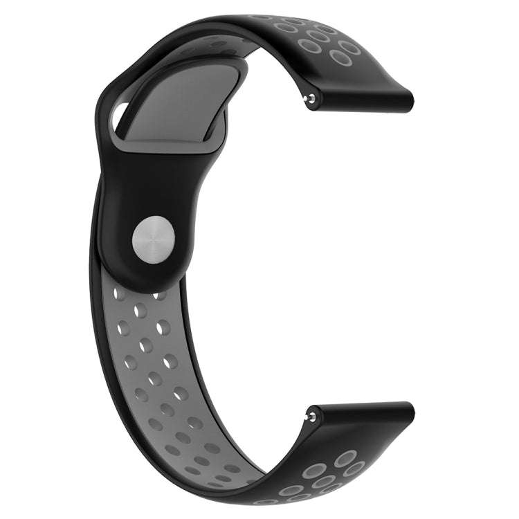 For Garmin Vivoactive3 Two-colors Replacement Wrist Strap Watchband(Black White)