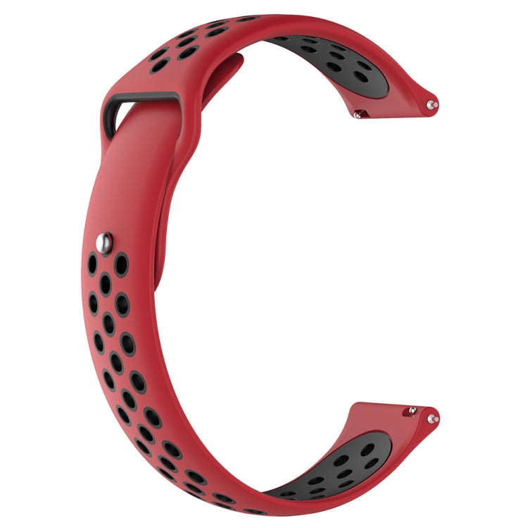 For Garmin Vivoactive3 Two-colors Replacement Wrist Strap Watchband(Red Black)