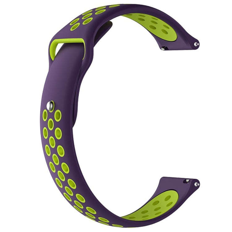 For Garmin Vivoactive3 Two-colors Replacement Wrist Strap Watchband(Purple Lime)