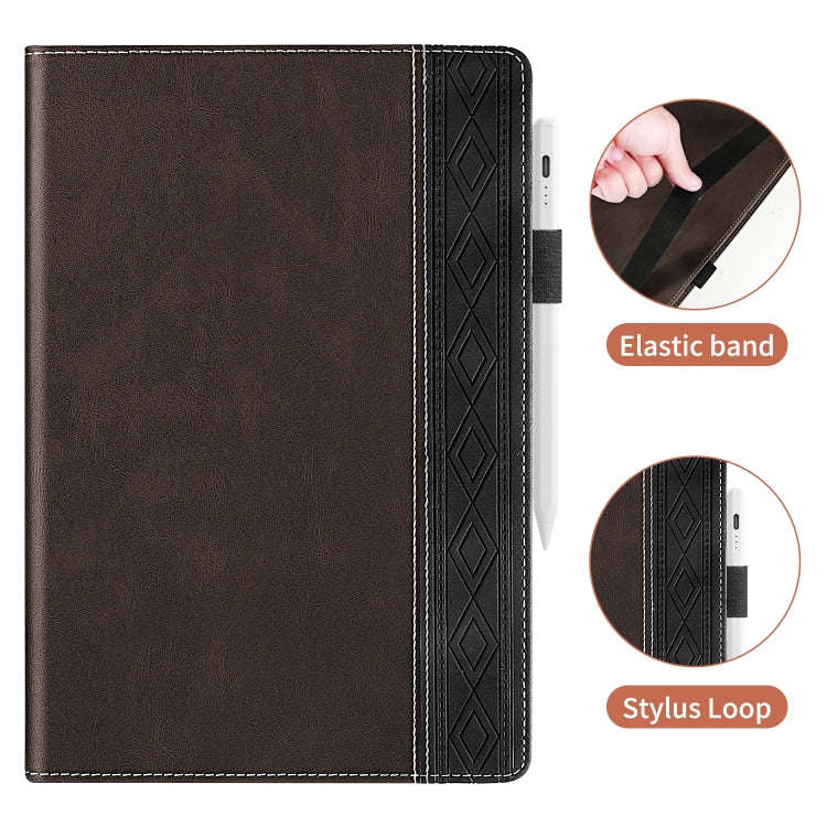 For Huawei MatePad SE Splicing Series Tablet Leather Case(Coffee)