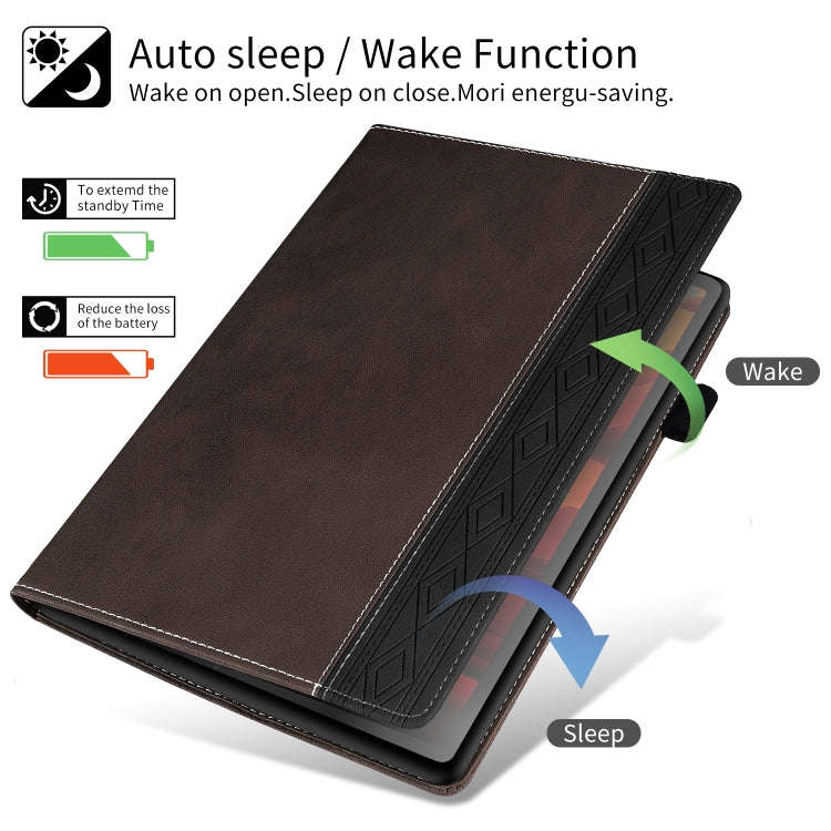For Huawei MatePad SE Splicing Series Tablet Leather Case(Coffee)