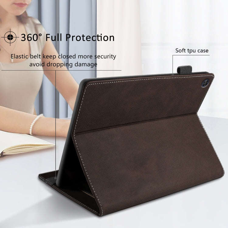 For Huawei MatePad SE Splicing Series Tablet Leather Case(Coffee)
