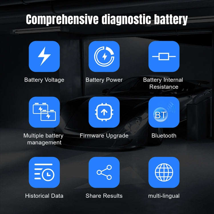 KONNWEI BK200 6V/12V/24V Car Bluetooth Battery Tester(Black)