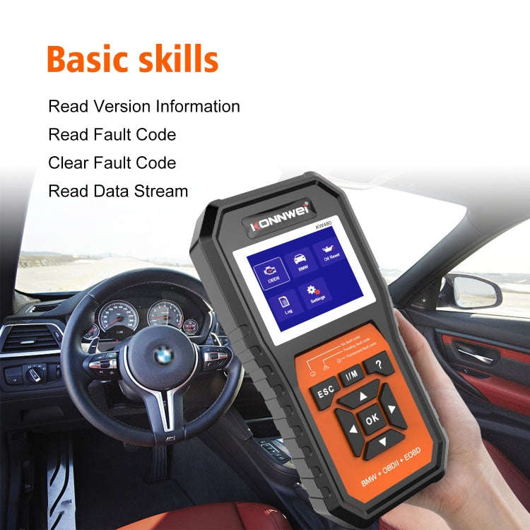 For BMW KONNWE KW480 2.8 inch Color Screen OBD2 Car Fault Detector