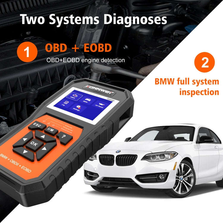 For BMW KONNWE KW480 2.8 inch Color Screen OBD2 Car Fault Detector