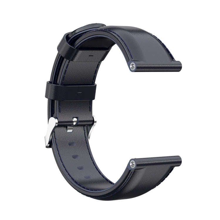 For Garmin Vivoactive 3 Oil Wax Calf Leather Watch Band(Blue)