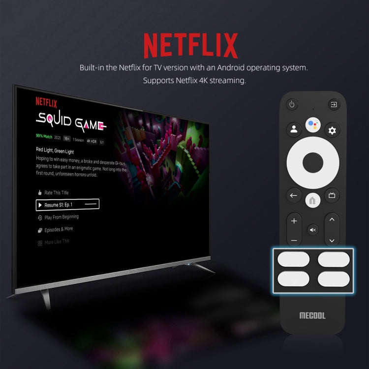 MECOOL KM7 Plus Android 11 Smart TV Set Top Box, Amlogic S905Y4 Quad Core, 2GB+16GB, Plug Type:US...