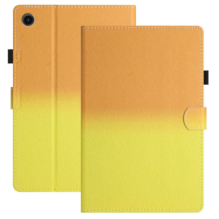 For Honor Pad 6 / X6 / Huawei MatePad T10 / T10S Stitching Gradient Leather Tablet Case(Orange Ye...