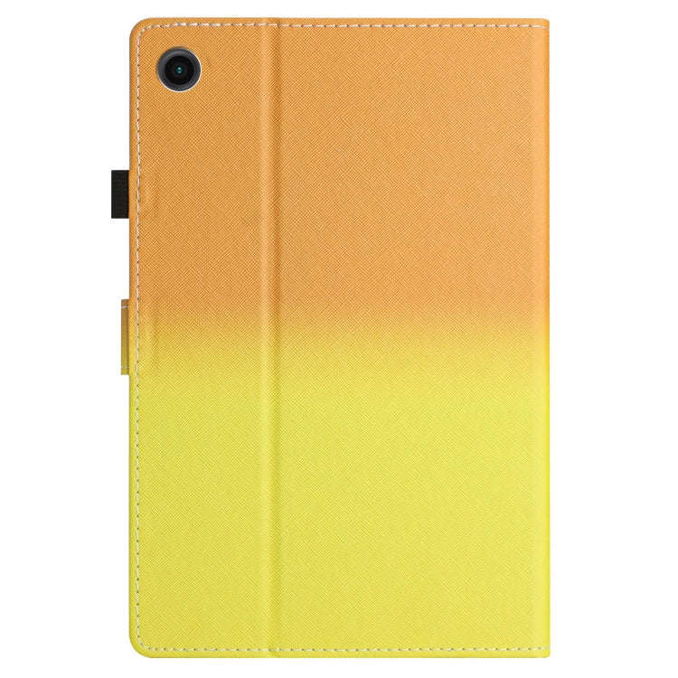 For Honor Pad 6 / X6 / Huawei MatePad T10 / T10S Stitching Gradient Leather Tablet Case(Orange Ye...