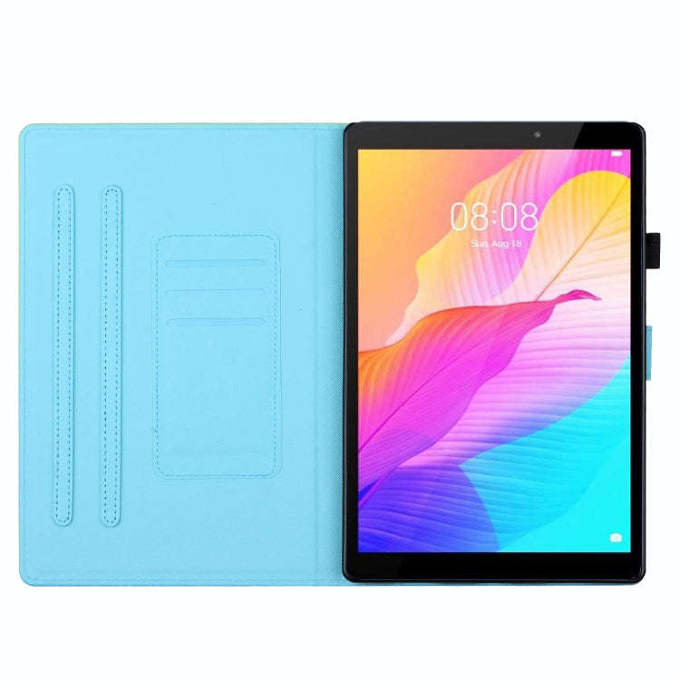 For Honor Pad 6 / X6 / Huawei MatePad T10 / T10S Stitching Gradient Leather Tablet Case(Orange Ye...