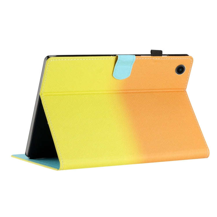 For Honor Pad 6 / X6 / Huawei MatePad T10 / T10S Stitching Gradient Leather Tablet Case(Orange Ye...