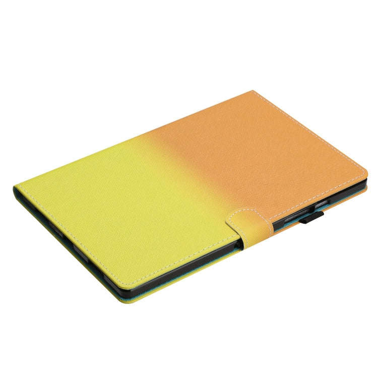 For Honor Pad 6 / X6 / Huawei MatePad T10 / T10S Stitching Gradient Leather Tablet Case(Orange Ye...
