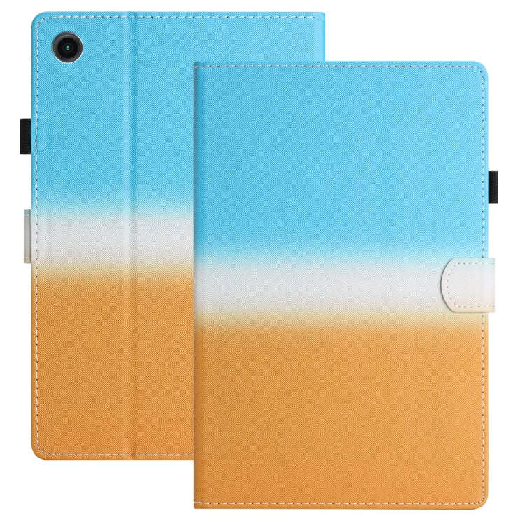 For Honor Pad 6 / X6 / Huawei MatePad T10 / T10S Stitching Gradient Leather Tablet Case(Blue Orange)