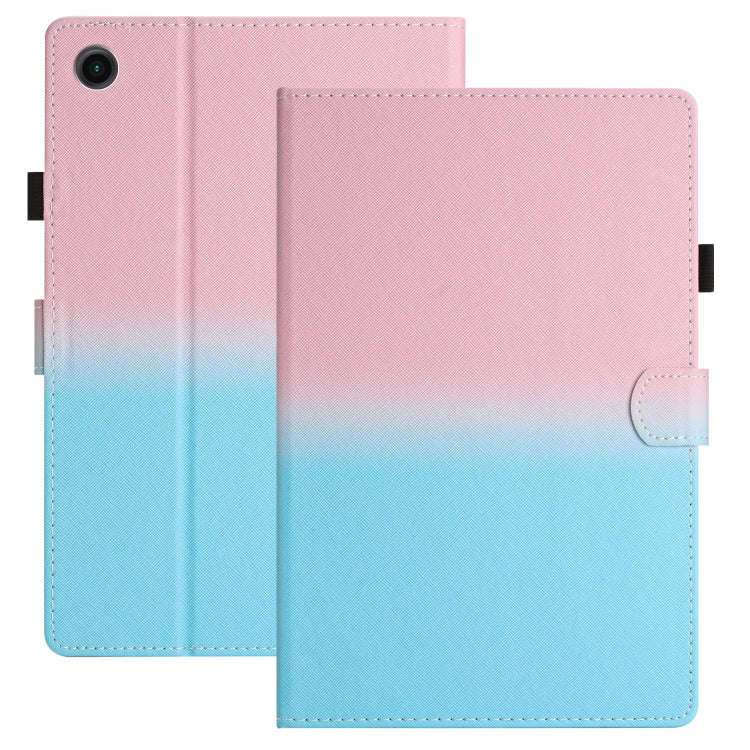 For Honor Pad 6 / X6 / Huawei MatePad T10 / T10S Stitching Gradient Leather Tablet Case(Pink Blue)