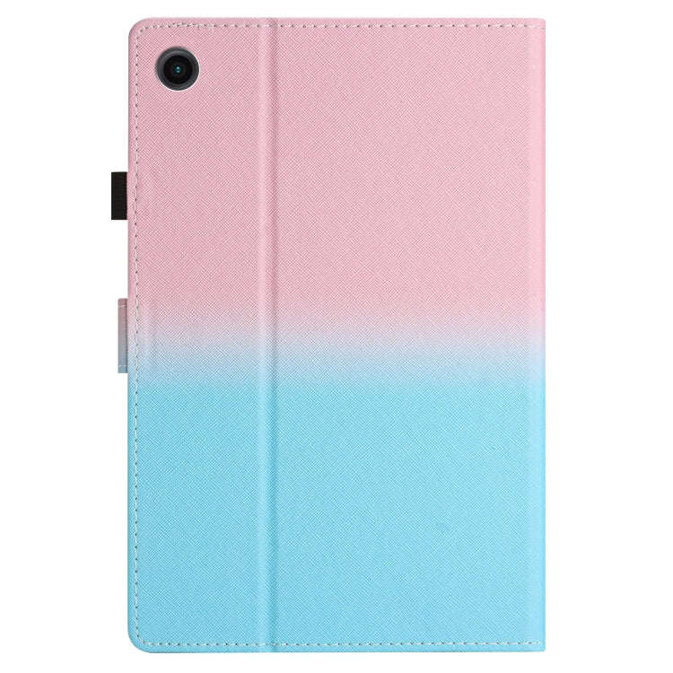 For Honor Pad 6 / X6 / Huawei MatePad T10 / T10S Stitching Gradient Leather Tablet Case(Pink Blue)