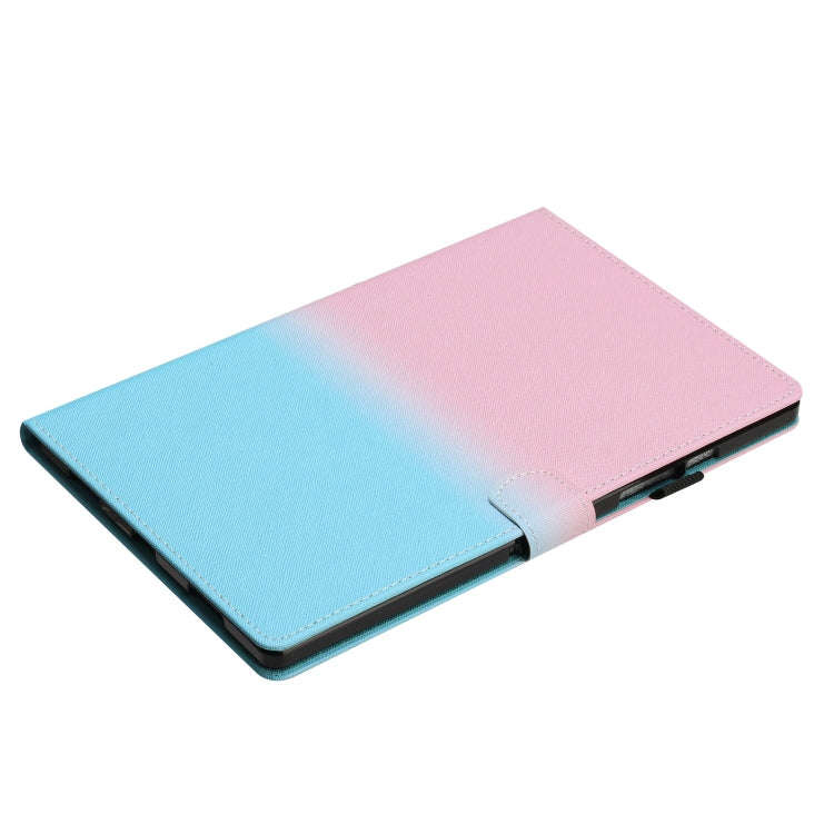 For Honor Pad 6 / X6 / Huawei MatePad T10 / T10S Stitching Gradient Leather Tablet Case(Pink Blue)