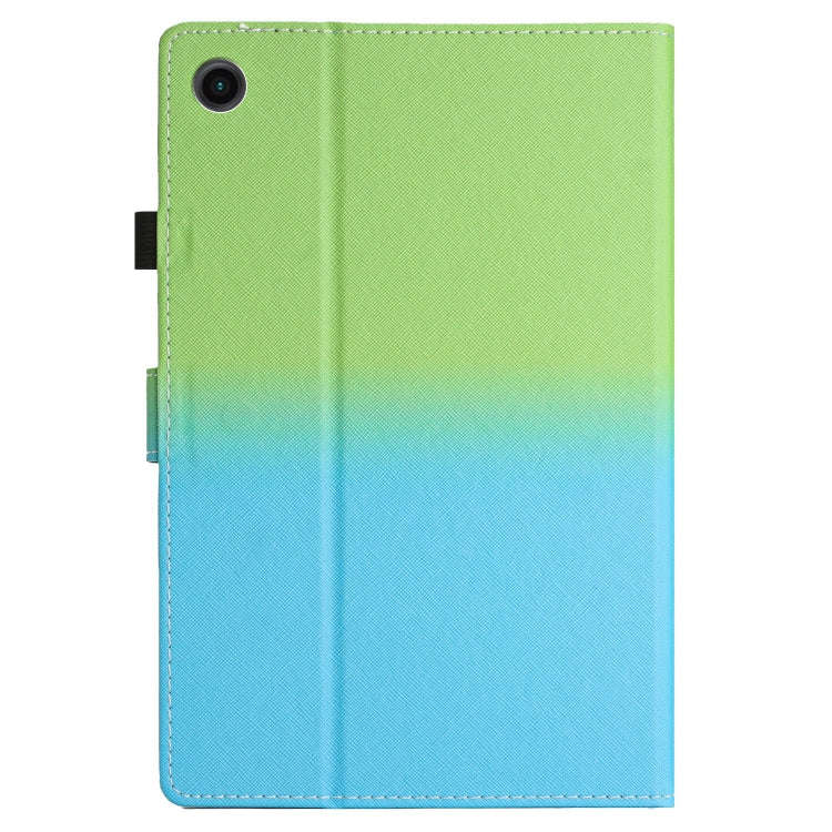For Honor Pad 6 / X6 / Huawei MatePad T10 / T10S Stitching Gradient Leather Tablet Case(Green Blue)
