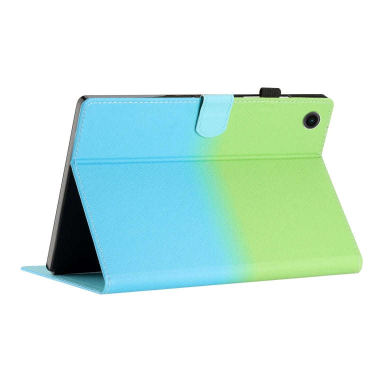 For Honor Pad 6 / X6 / Huawei MatePad T10 / T10S Stitching Gradient Leather Tablet Case(Green Blue)