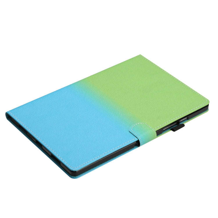 For Honor Pad 6 / X6 / Huawei MatePad T10 / T10S Stitching Gradient Leather Tablet Case(Green Blue)