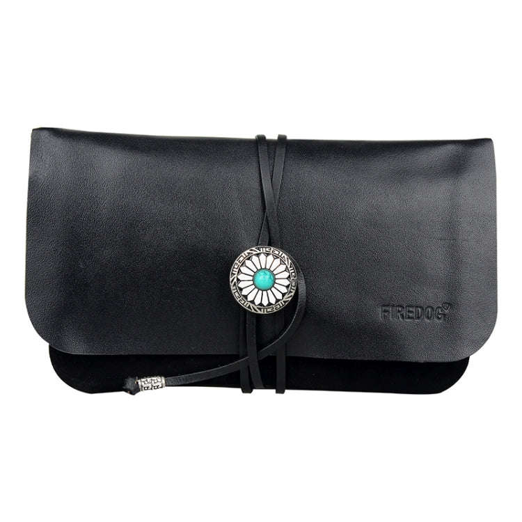 FIREDOG CL91 Portable Handmade Sheepskin Genuine Leather Tobacco Bag(Black)