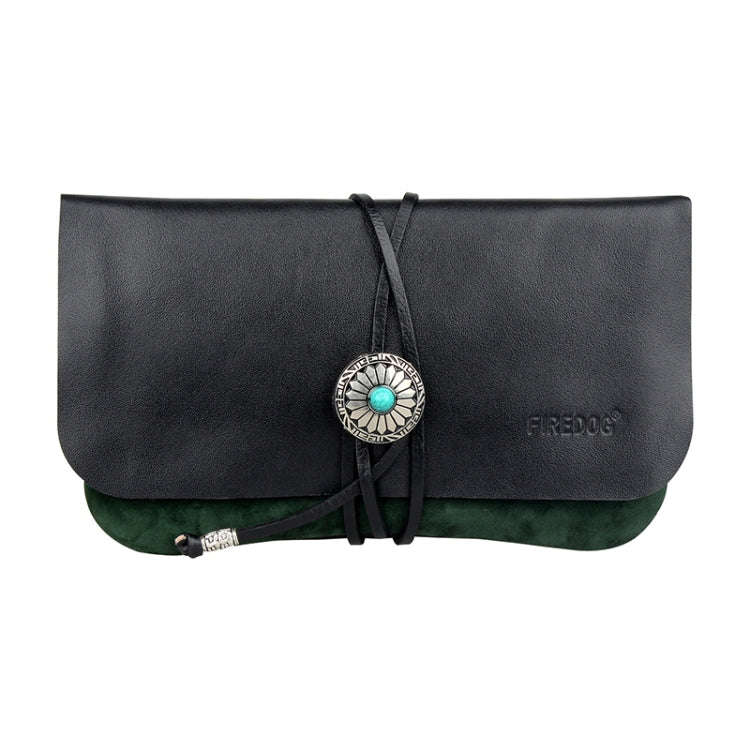 FIREDOG CL91 Portable Handmade Sheepskin Genuine Leather Tobacco Bag(Dark Green)