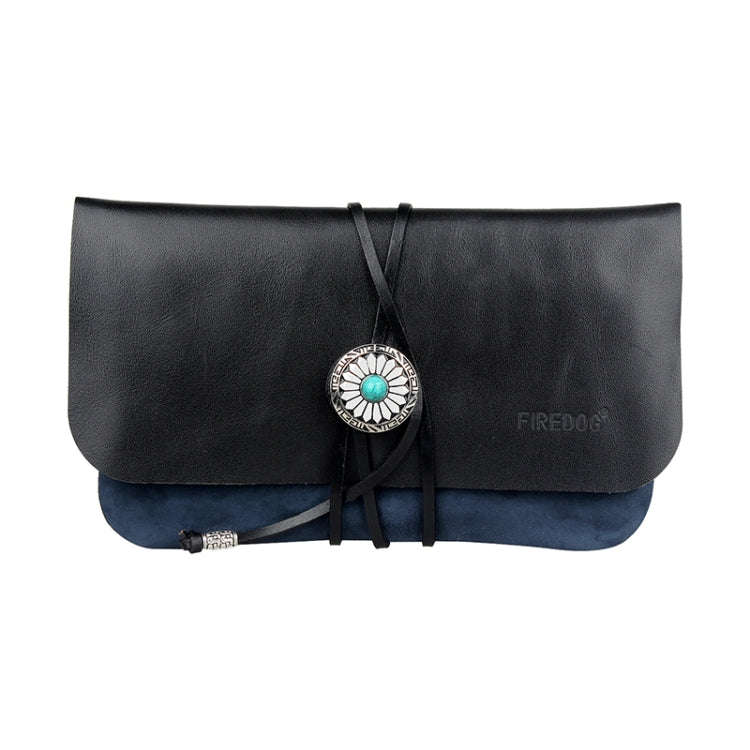 FIREDOG CL91 Portable Handmade Sheepskin Genuine Leather Tobacco Bag(Dark Blue)