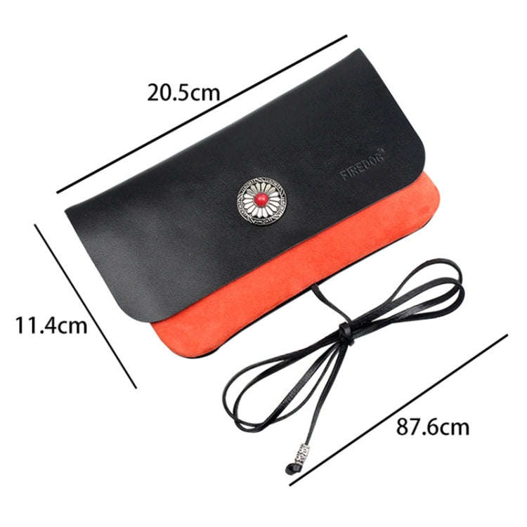 FIREDOG CL91 Portable Handmade Sheepskin Genuine Leather Tobacco Bag(Orange)