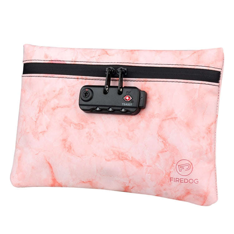 FIREDOG CL93 Portable Tobacco Deodorant Bag with Combination Lock(Marble Red)