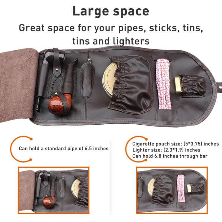 FIREDOG CL08 Leather Pipe Tobacco Storage Bag(Brown)