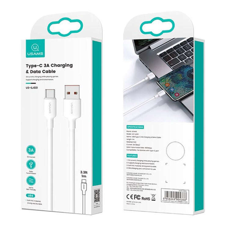 USAMS US-SJ602 U84 USB to USB-C / Type-C 3A Charging Data Cable, Length:2m