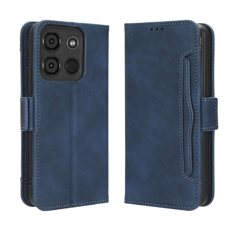 For Itel A60 Skin Feel Calf Texture Card Slots Leather Phone Case(Blue)
