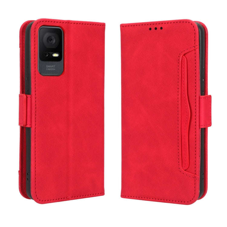 For TCL 408 Skin Feel Calf Texture Card Slots Leather Phone Case(Red)
