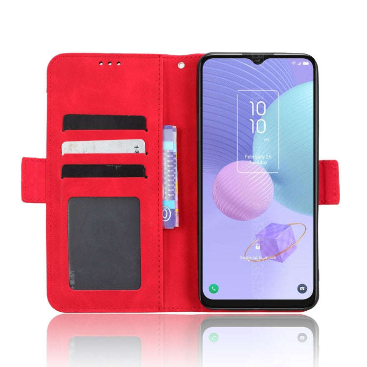 For TCL 408 Skin Feel Calf Texture Card Slots Leather Phone Case(Red)