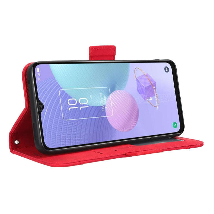 For TCL 408 Skin Feel Calf Texture Card Slots Leather Phone Case(Red)