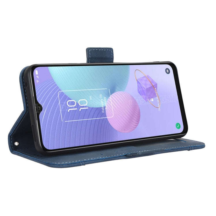 For TCL 408 Skin Feel Calf Texture Card Slots Leather Phone Case(Blue)
