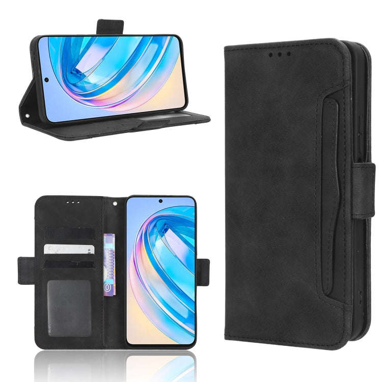 For Honor X8a Skin Feel Calf Texture Card Slots Leather Phone Case(Black)