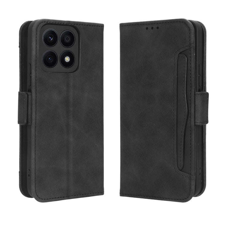 For Honor X8a Skin Feel Calf Texture Card Slots Leather Phone Case(Black)