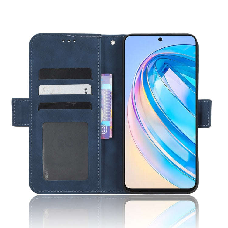 For Honor X8a Skin Feel Calf Texture Card Slots Leather Phone Case(Blue)