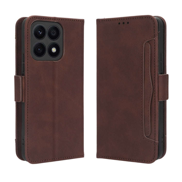 For Honor X8a Skin Feel Calf Texture Card Slots Leather Phone Case(Brown)