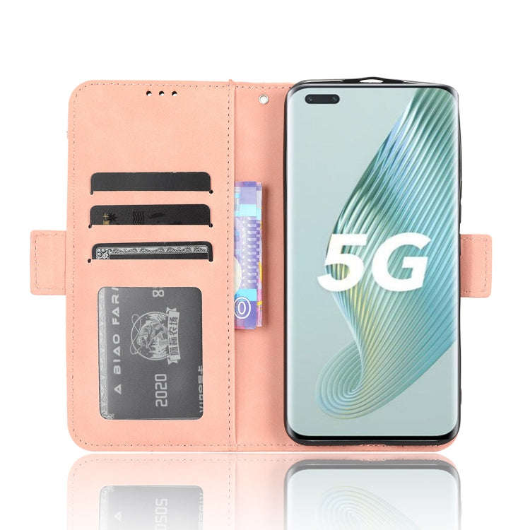 For Honor Magic5 Pro Skin Feel Calf Texture Card Slots Leather Phone Case(Pink)