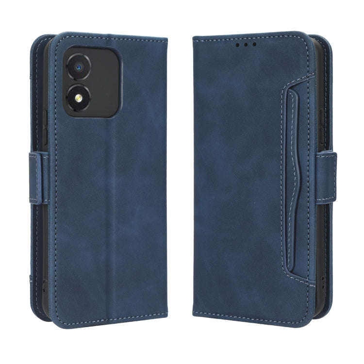 For Honor X5 Skin Feel Calf Texture Card Slots Leather Phone Case(Blue)