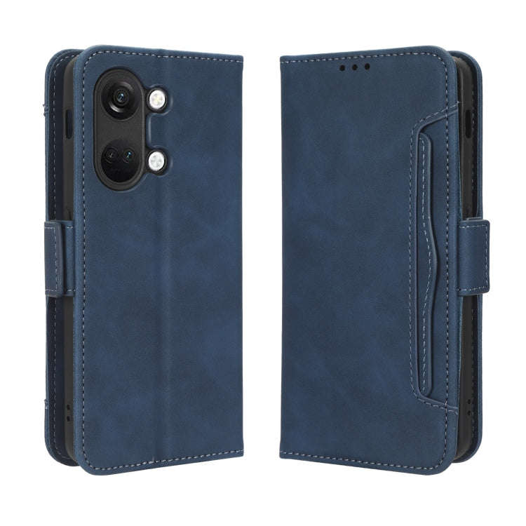 For OnePlus Ace 2V Skin Feel Calf Texture Card Slots Leather Phone Case(Blue)